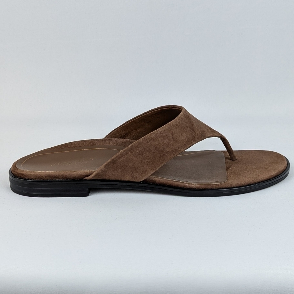 Vionic Agave Sandal Suede Thong Comfort Toe Post Monks Robe Brown 10 EU41 NWOB - Picture 4 of 16